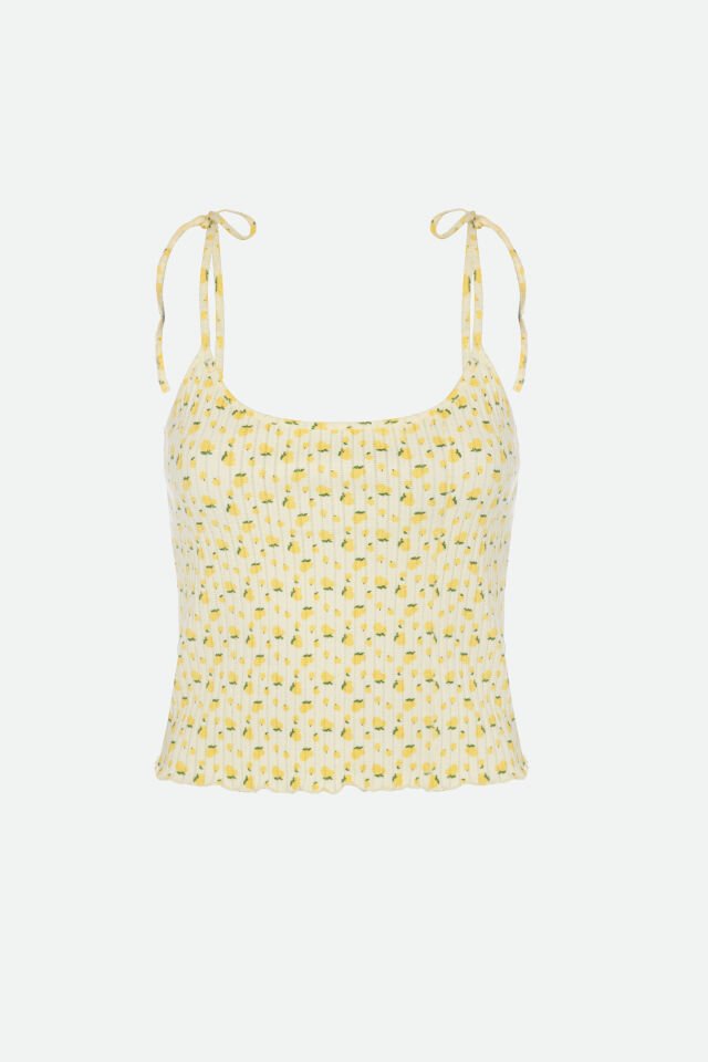 Kadın Ajur Kumaş Bağlama Biyeli Askılı Şort Takım M