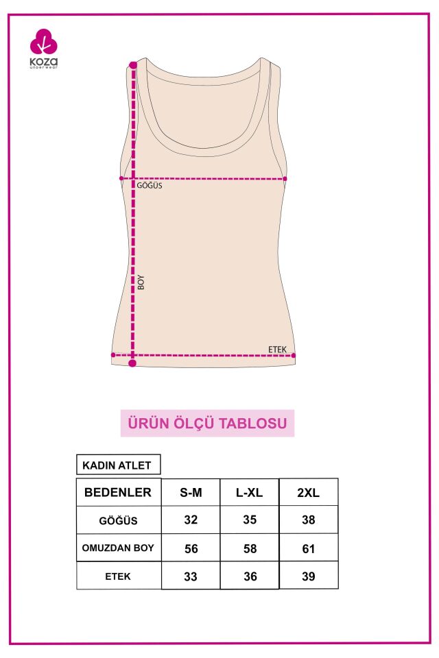 Kadın Pamuklu U Yaka Kaşkorse Atlet Siyah - S - M