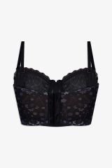 Kadın Çiçekli Desenli Dolgusuz Agraflı Korse Crop Büstiyer Pembe Çiçekli - 75B - Pembe Çiçekli - 75B