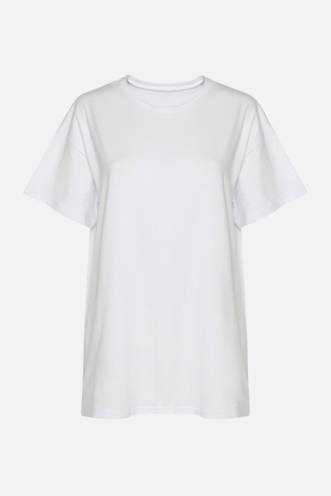 Kadın Pamuklu Basic Oversize T-Shirt Siyah - M/L - Siyah - M/L