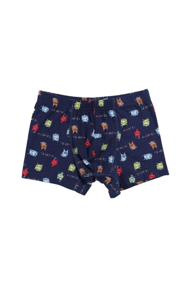 Erkek Çocuk Pamuklu 5'li Baskılı Boxer Mavi - Beyaz - 5-7 Yaş