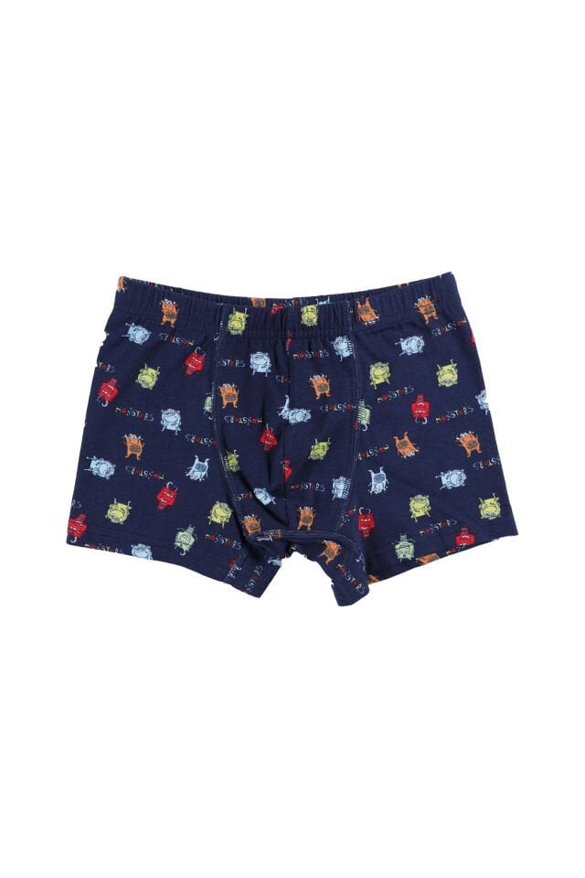 Erkek Çocuk Pamuklu 5'li Baskılı Boxer Mavi - Beyaz - 7-9 Yaş