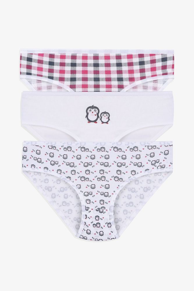 Kız Çocuk 3'lü Penguen Desenli Slip 1050-137 - 5-7 Yaş - 1050-137 - 5-7 Yaş