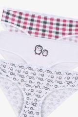 Kız Çocuk 3'lü Penguen Desenli Slip 1050-137 - 5-7 Yaş - 1050-137 - 5-7 Yaş