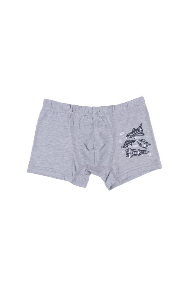 Erkek Çocuk Pamuklu 5'li Baskılı Boxer Lacivert - Gri - 5-7 Yaş