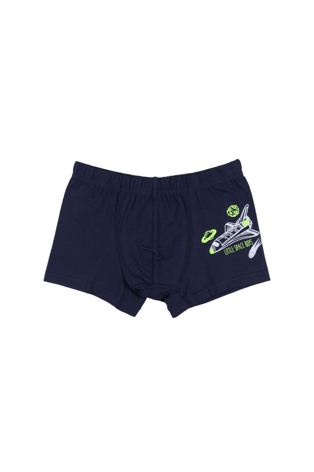 Erkek Çocuk Pamuklu 5'li Baskılı Boxer Lacivert - Gri - 5-7 Yaş