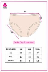 Kadın 3'lü Desenli Pamuklu Yüksek Bel Bato 2060-305 - XL - 2060-305 - XL