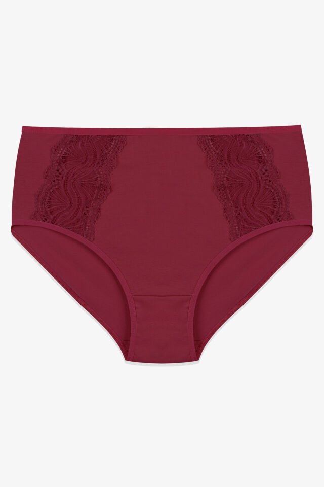 Kadın 3’lü Dantel Detaylı Pamuklu Külot XL/2XL - Çok Renkli
