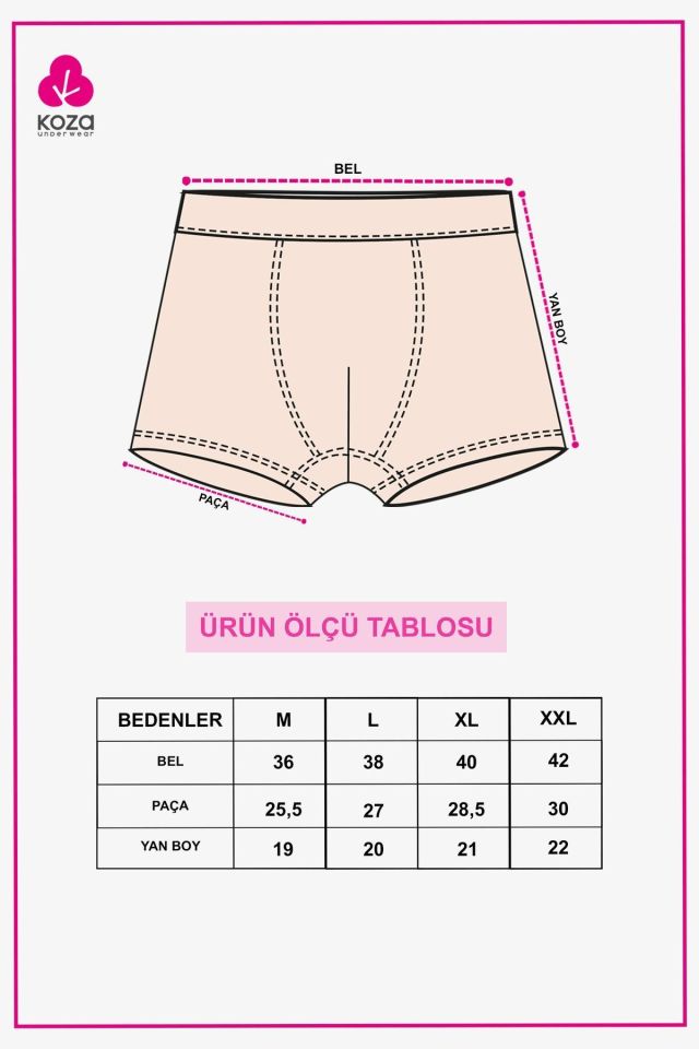 Erkek 3'lü Pamuklu Likralı Boxer Siyah - S