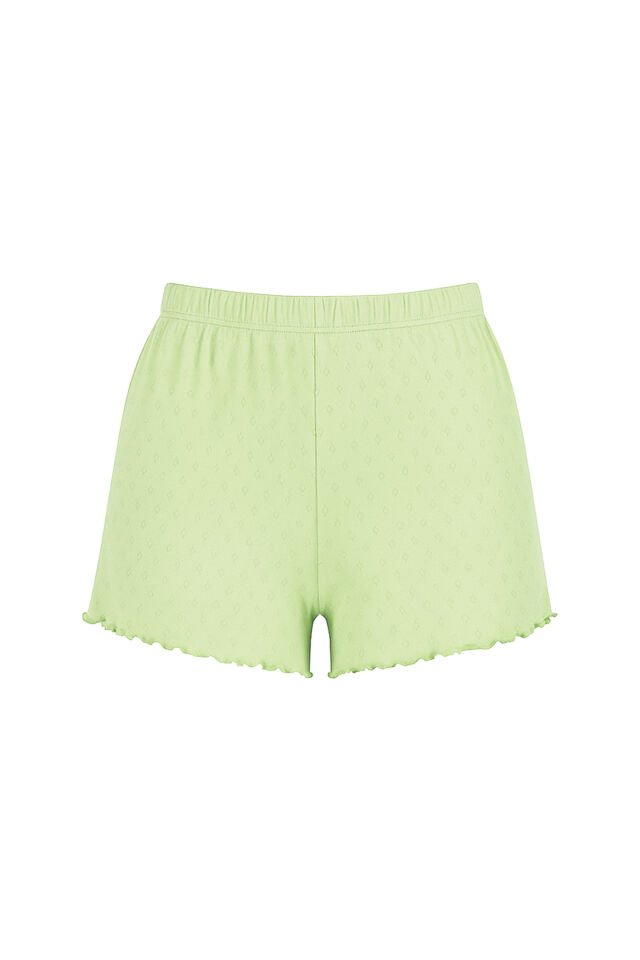 Kadın Pamuklu İp Askılı Şort Takım L - Yeşil