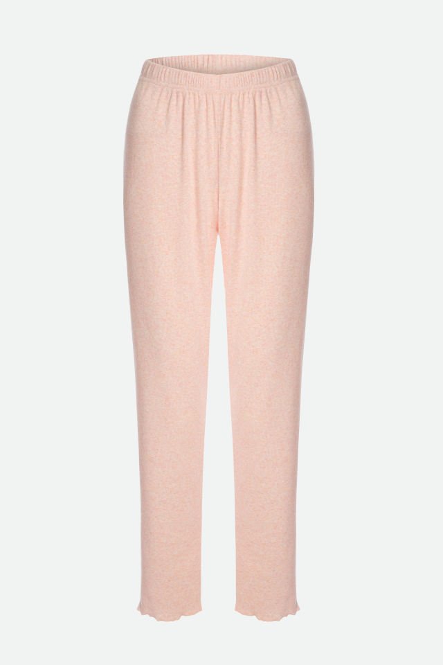 Kadın Pamuklu 3'lü Yeşil Fiyonklu Kaşkorse Pijama Takımı M - Pembe