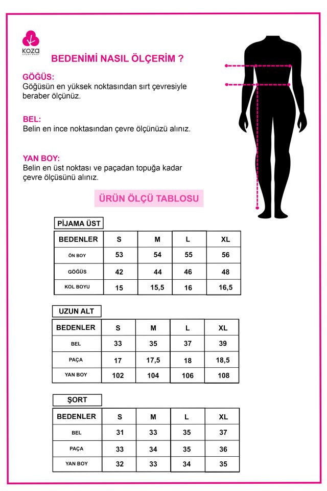 Kadın Pamuklu 3'lü Yeşil Fiyonklu Kaşkorse Pijama Takımı M - Pembe
