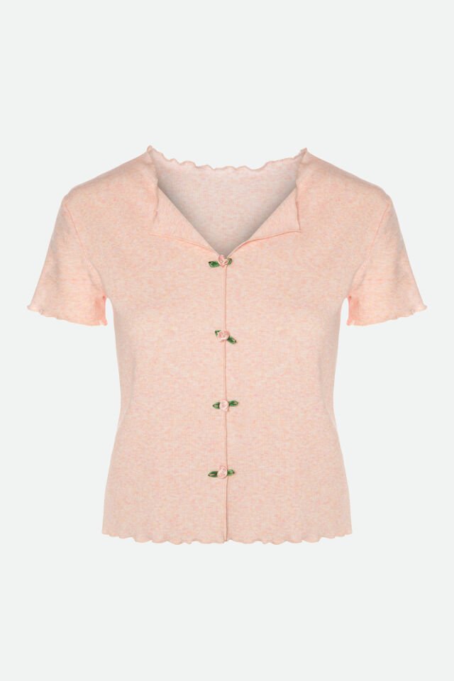 Kadın Pamuklu 3'lü Yeşil Fiyonklu Kaşkorse Pijama Takımı XL - Pembe