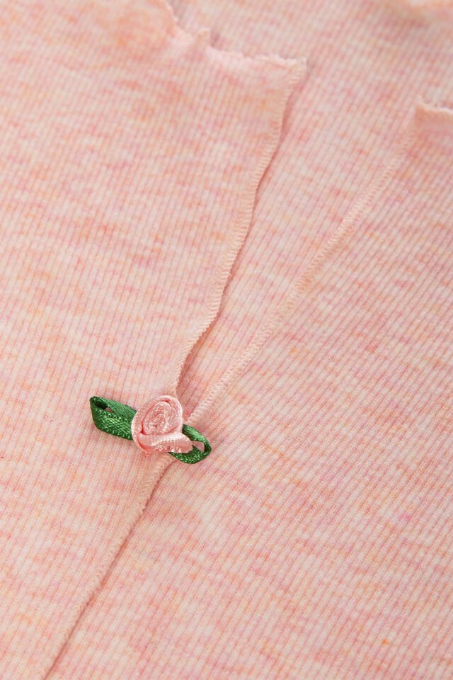 Kadın Pamuklu 3'lü Yeşil Fiyonklu Kaşkorse Pijama Takımı XL - Pembe