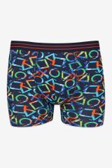 Erkek 3'lü Pamuklu Likralı Boxer geometriklaciyazılı - 2XL - geometriklaciyazılı - 2XL