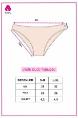 Kadın 3'lü Pamuklu Fitilli Külot 11050-34 - S/M - 11050-34 - S/M