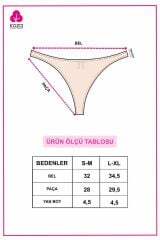Kadın 3'lü Pamuklu Desenli Tanga 11030-26 - L/XL - 11030-26 - L/XL
