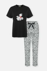 Kadın Pamuklu Dalmaçya Desenli Kısa Kollu Pijama Takımı Çok Renkli - S
