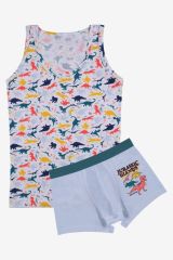 Erkek Çocuk Pamuklu Uzay Baskılı Atlet Boxer Takım 3400-25 - 5-7 Yaş - 3400-25 - 5-7 Yaş