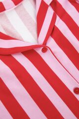 Kadın Çizgili Gömlek Yakalı Pijama Takımı Çok Renkli - 2XL - Çok Renkli - 2XL