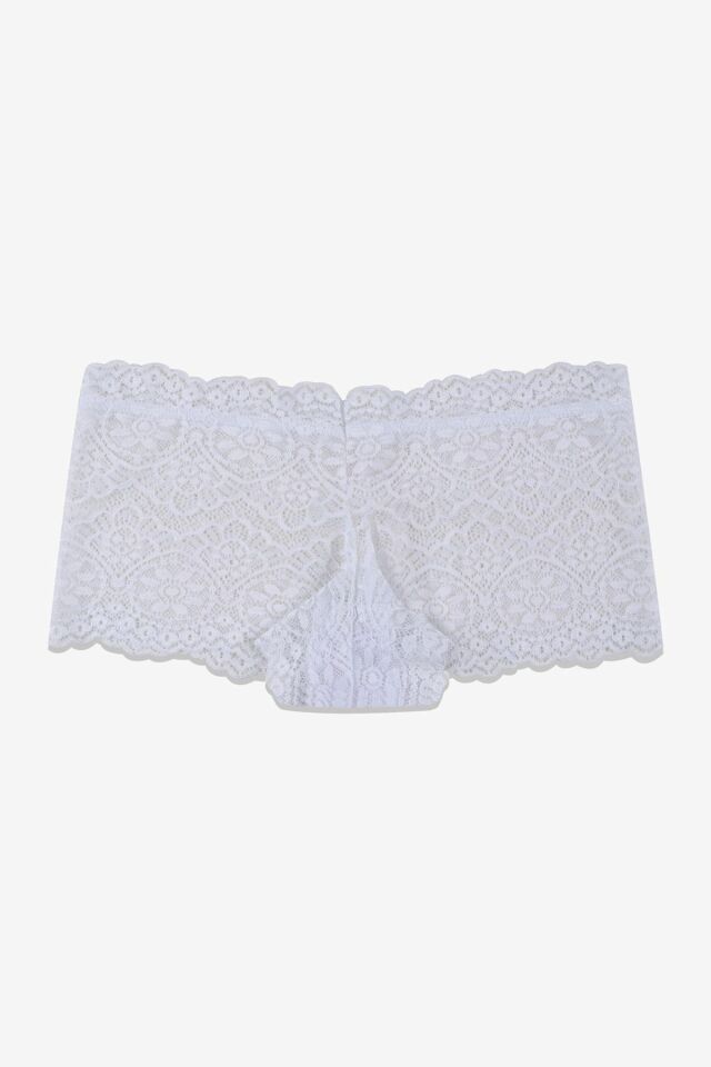 Kadın 3'lü Dantelli Boxer Külot (FARKLI DANTEL SEÇENEKLERİ) siyahekruvizon - L/XL