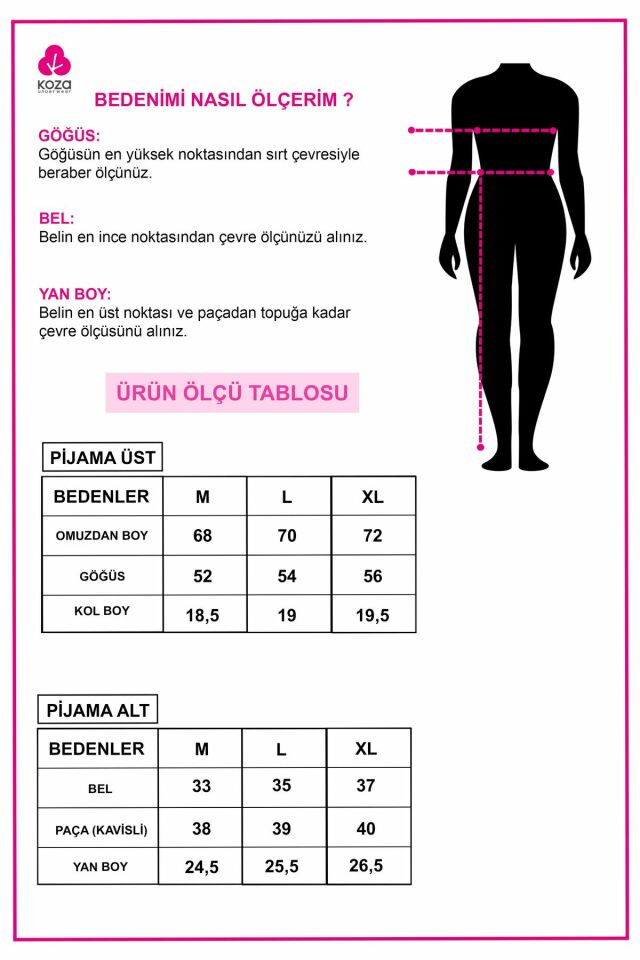 Kadın Pamuklu Ayıcık Desenli Gömlek Yaka Şortlu Pijama Takımı 72124 - M