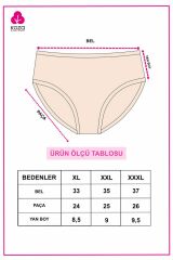 Kadın 3'lü Desenli Kaşkorse Pamuklu Yüksek Bel Bato 2056-2 - 2XL - 2056-2 - 2XL