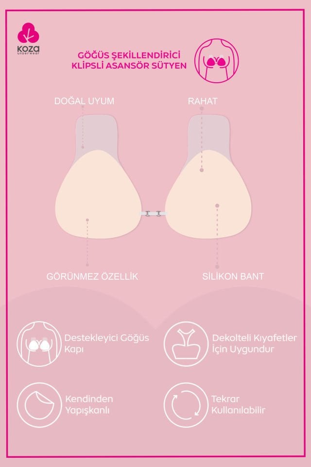 Göğüs Şekillendirici Asansör Sütyen L/XL - Krem