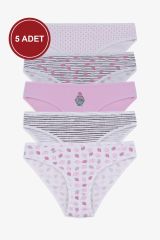 Kadın 5'li Pamuklu Likralı Külot 11090-170 - S/M - 11090-170 - S/M