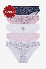 Kadın 5'li Pamuklu Likralı Külot 11090-170 - S/M - 11090-170 - S/M