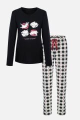 Kadın Desenli Pijama Takımı Çok Renkli - XL - Çok Renkli - XL