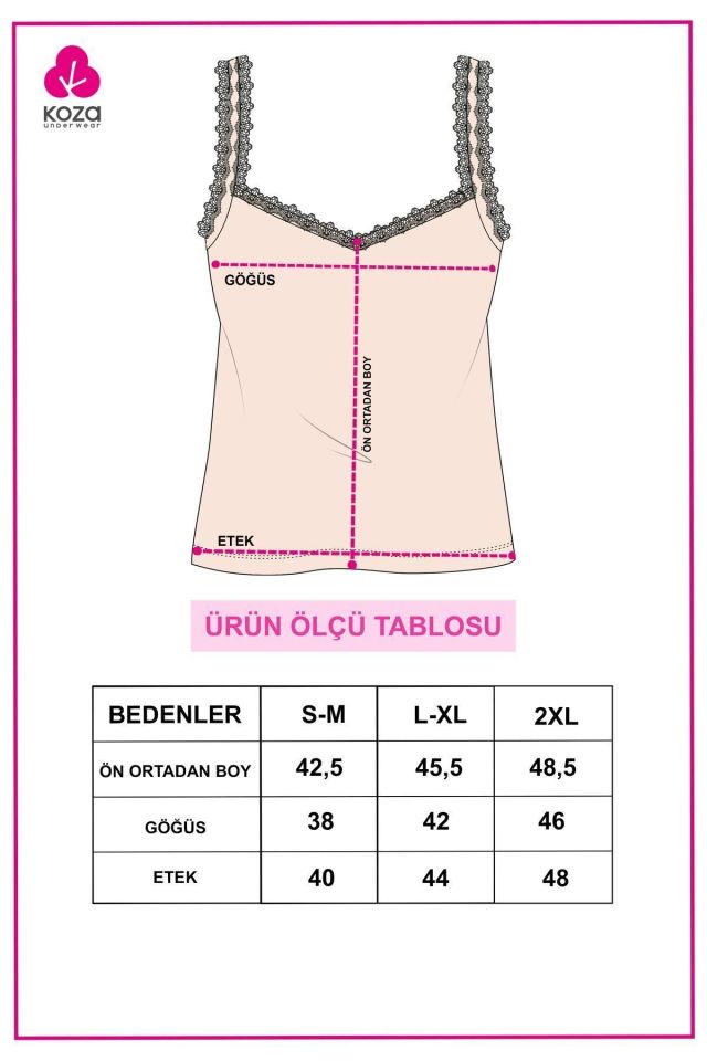 Kadın 2'li Dantel Askılı Atlet Sıyah - 2XL