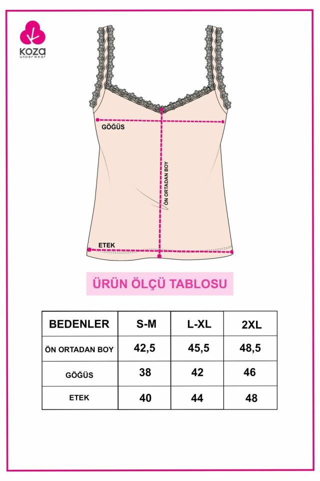 Kadın 2'li Dantel Askılı Atlet Tenbeyaz - L/XL
