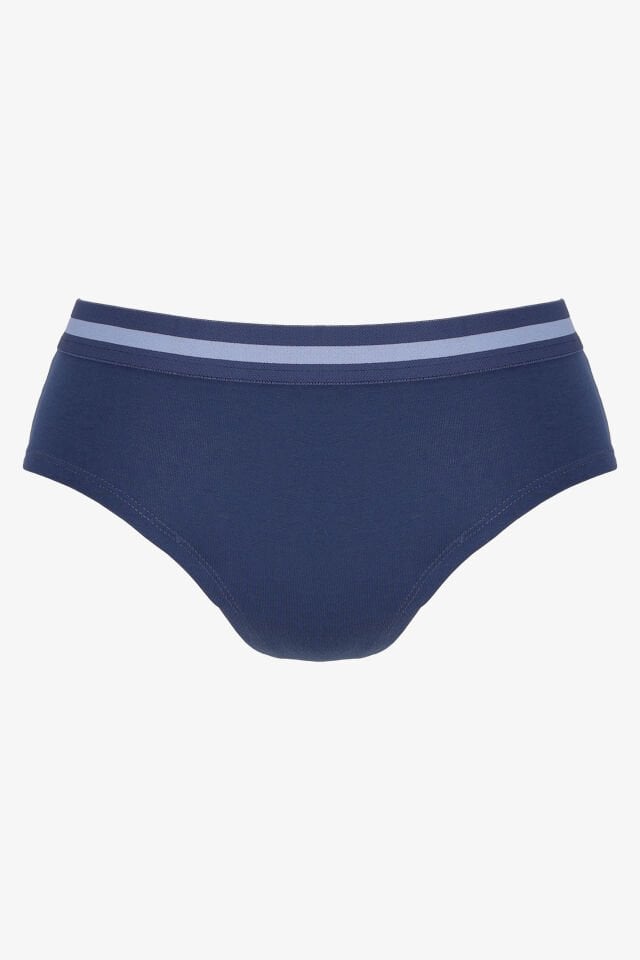 Kadın İkili Pamuklu Şardon Lastikli Hipster Külot XL - İndigo