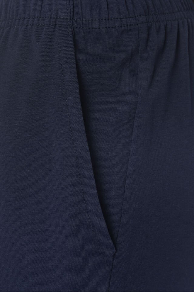 Erkek Kısa Kollu Pamuklu Gömlek Yaka Düğmeli Biyeli Pijama Takımı L - Siyah - Beyaz