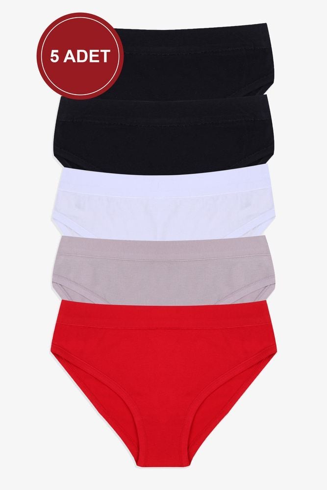 Kadın 5'li Biyeli Basic Külot 20887 - M - 20887 - M