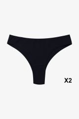 Kadın 5'li Fitilli Brazilian Külot Siyah - XL - Siyah - XL