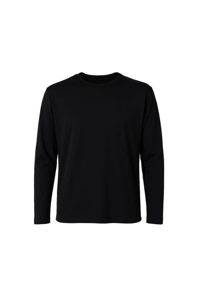 Erkek Pamuklu Uzun Kollu Yamalı Ekose Desenli Pijama Takımı Siyah - Kırmızı - M