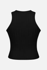 Kadın Halter Yaka Kaplı Sporcu Crop Kırmızı - L - Kırmızı - L