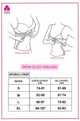 Kadın Halter Yaka Kaplı Sporcu Crop Kırmızı - L - Kırmızı - L