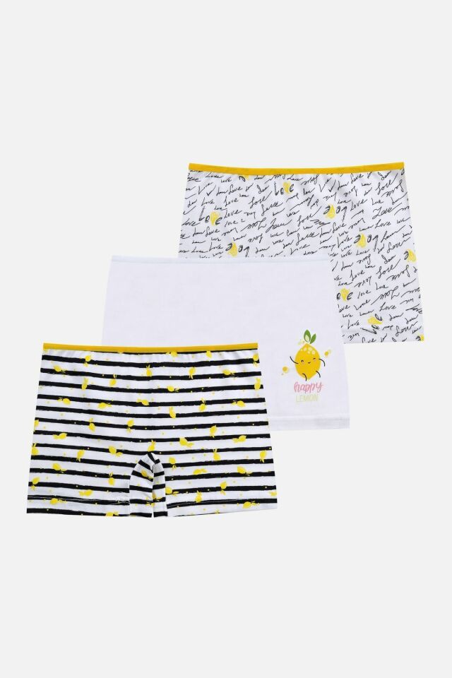 Kız Çocuk 3'lü Avokado Desenli Boxer 1052-23 - 9-11 Yaş