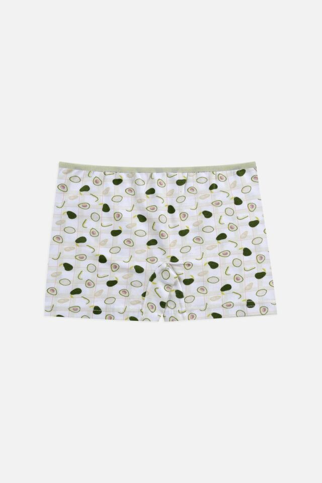 Kız Çocuk 3'lü Avokado Desenli Boxer 1052-19 - 7-9 Yaş