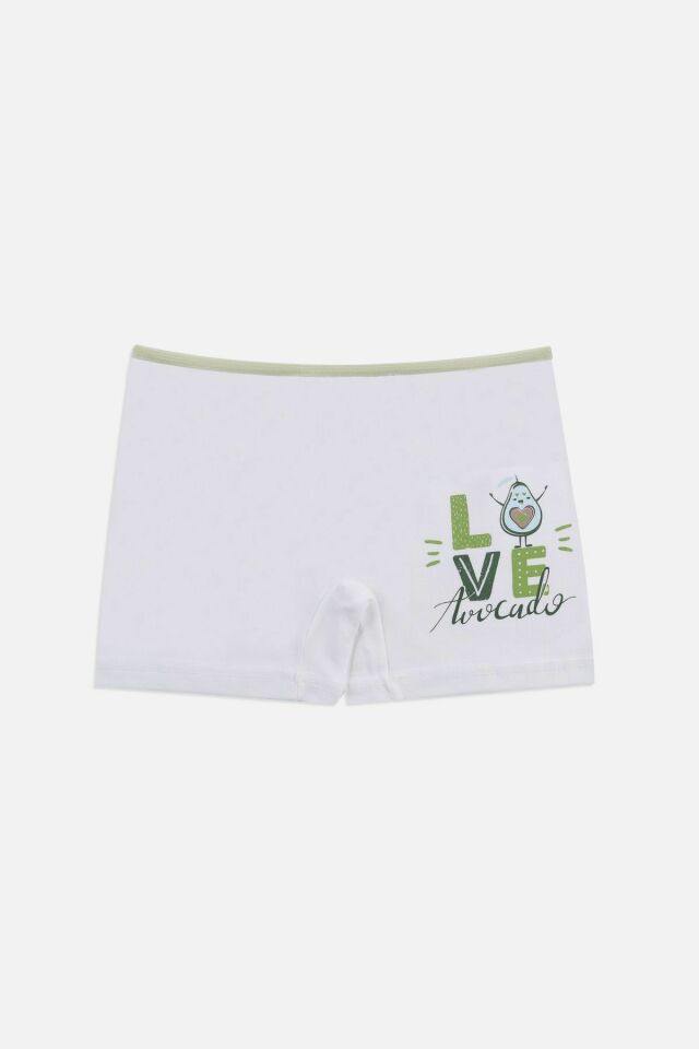 Kız Çocuk 3'lü Avokado Desenli Boxer 1052-19 - 7-9 Yaş
