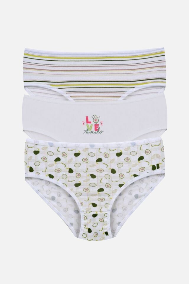 Kız Çocuk 3'lü Penguen Desenli Slip 1050-120 - 5-7 Yaş