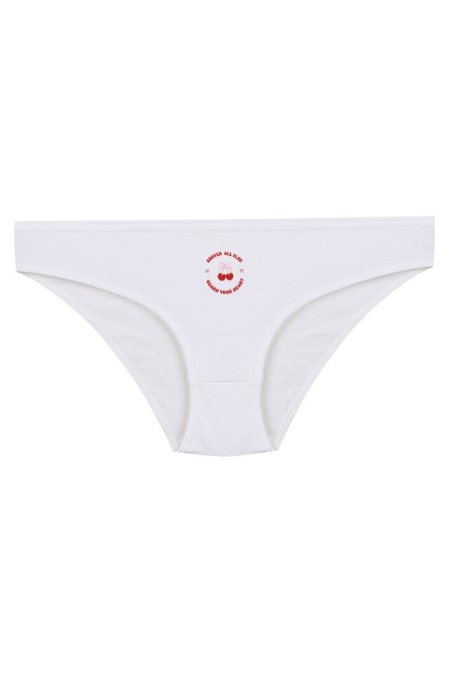 Kadın 5'li Desenli Pamuklu Likralı Külot Pembe - Ekru - L/XL