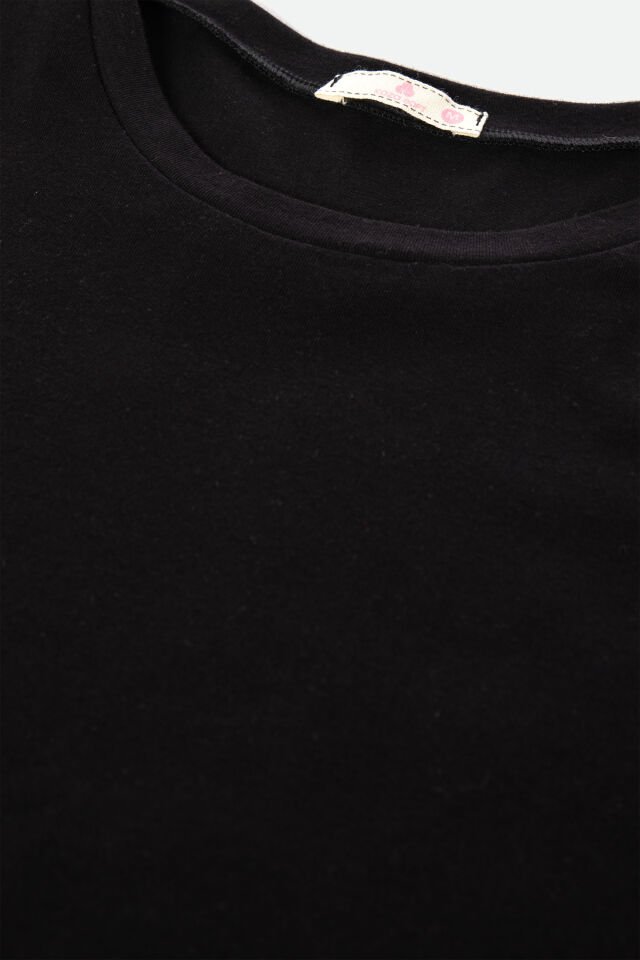 Kadın Pamuklu Siyah Oversize Tişört Alt Leopar Desenli Pijama Takımı XL - Siyah - Kahverengi