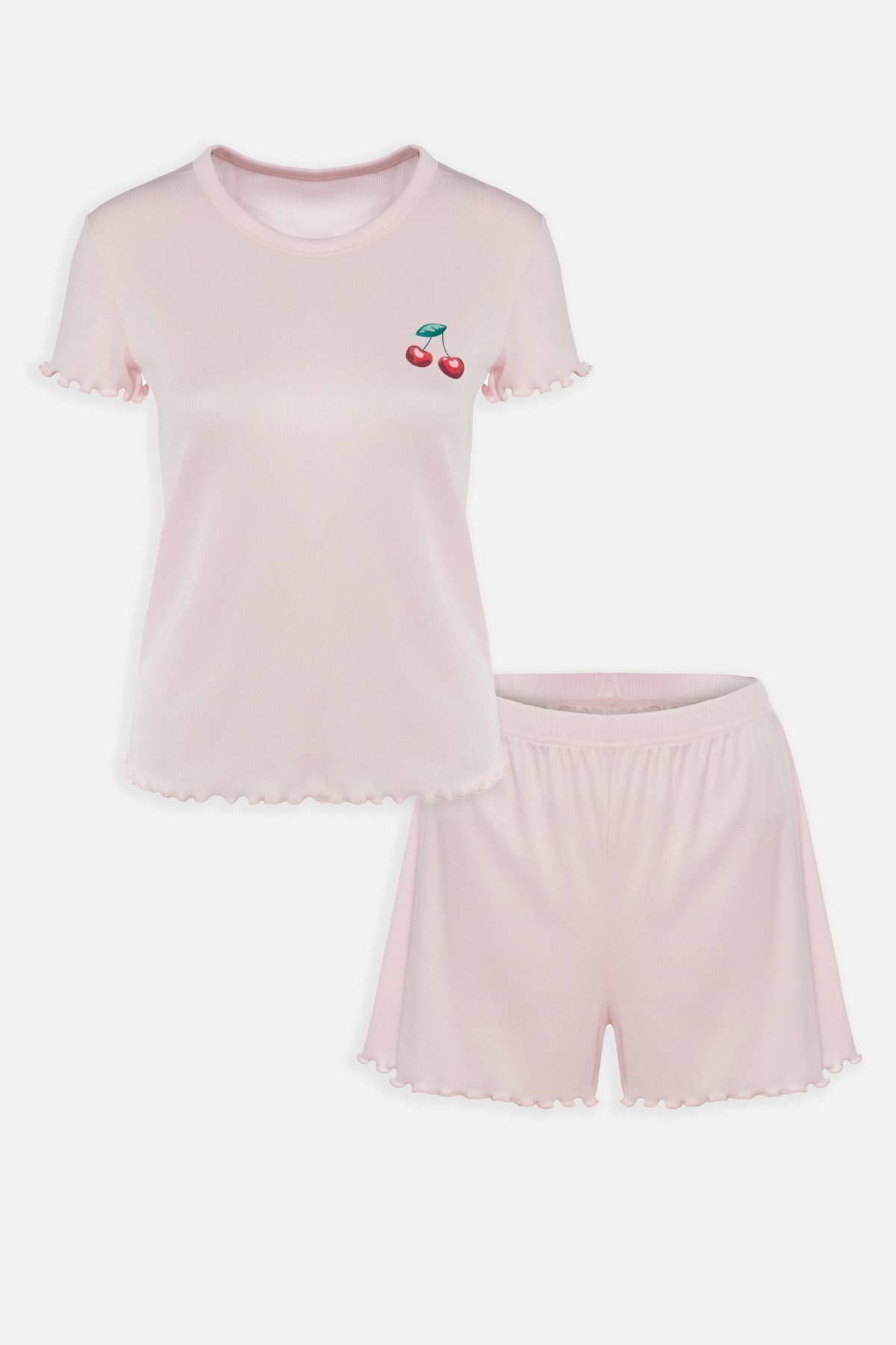 Kadın Kaşkorse Kısa Kollu Şortlu Takım KO7204TS-1 Pembe - XL