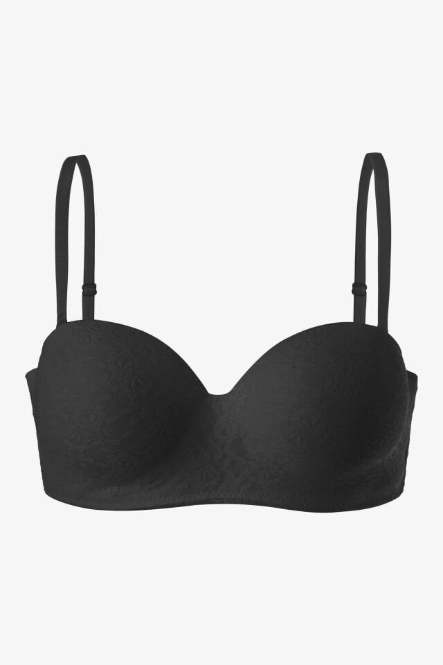 Kadın Dolgusuz Lez Dantelli Desteksiz Straplez Sütyen Bebe Mavi - 95B