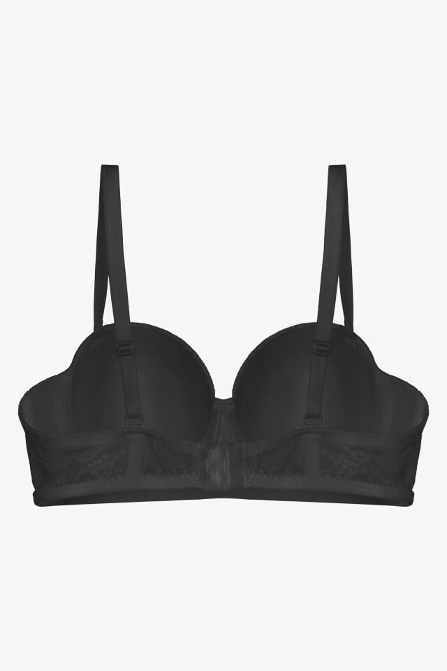 Kadın Dolgusuz Lez Dantelli Desteksiz Straplez Sütyen Bebe Mavi - 95B