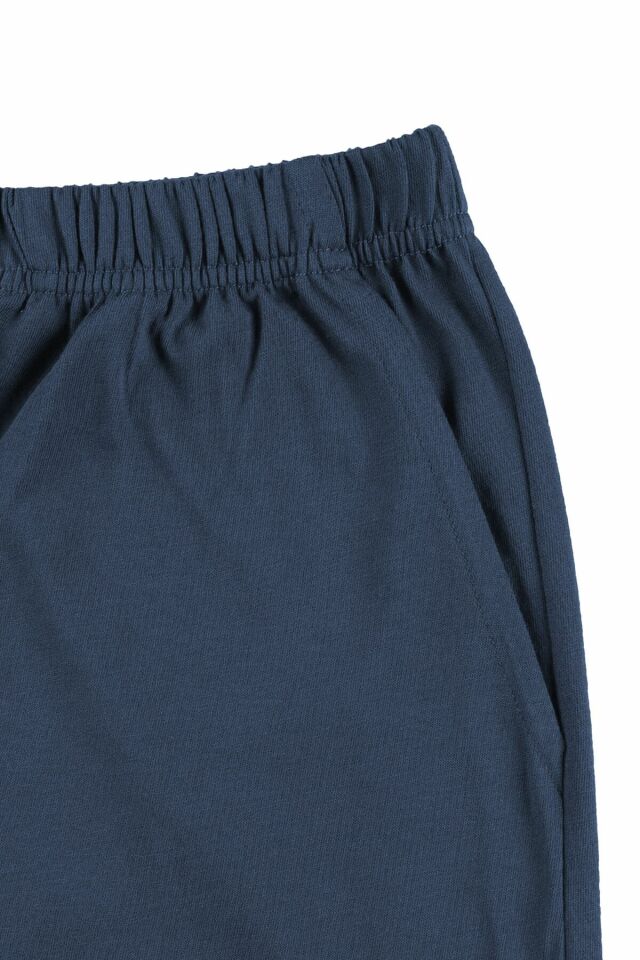 Erkek Double Yaka Şortlu Pijama Takımı KO6304TS-2 İndigo - XL